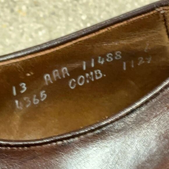 Allen Edmonds Brentwood Oxfords Mens 13 AAA Brown Leather Dress Shoes USA Split